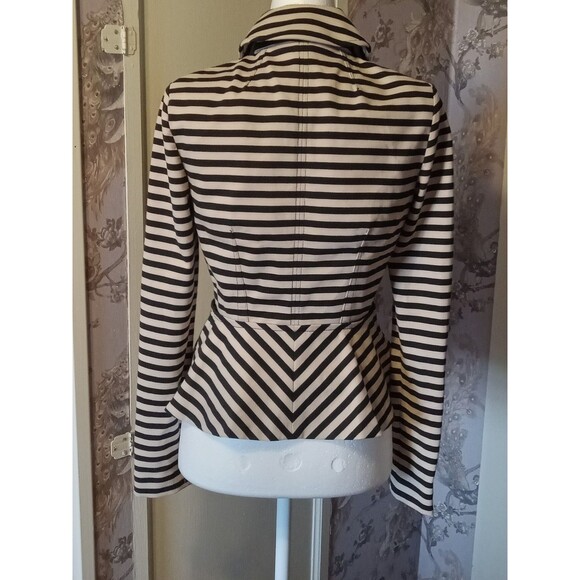 NWOT WHBM Black & White Stripe blazer Size 0 XS - Picture 4 of 13